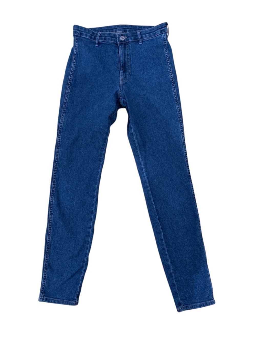 Topshop High-Rise Skinny Jeans - Dark Blue